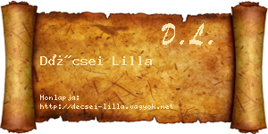 Décsei Lilla névjegykártya