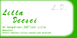 lilla decsei business card